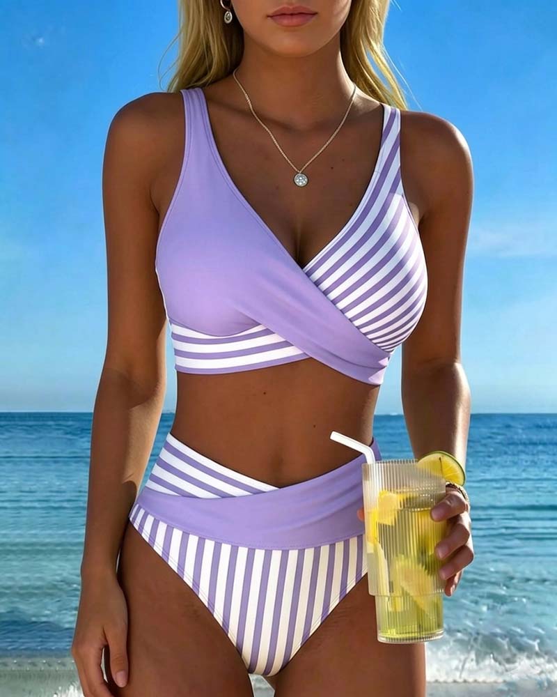 RIVIERA BIKINI CROISÉ RAYÉ