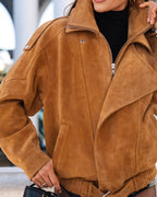 VESTE DRAPÉE DAIM VINTAGE