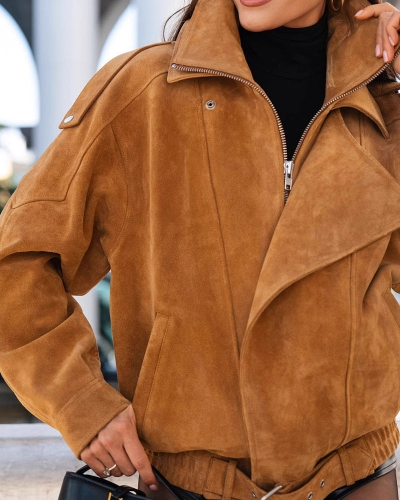 VESTE DRAPÉE DAIM VINTAGE