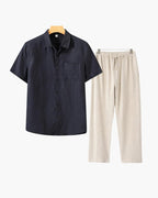 Ensemble Lin Manches Courtes Old Money