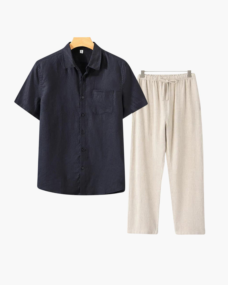 Ensemble Lin Manches Courtes Old Money