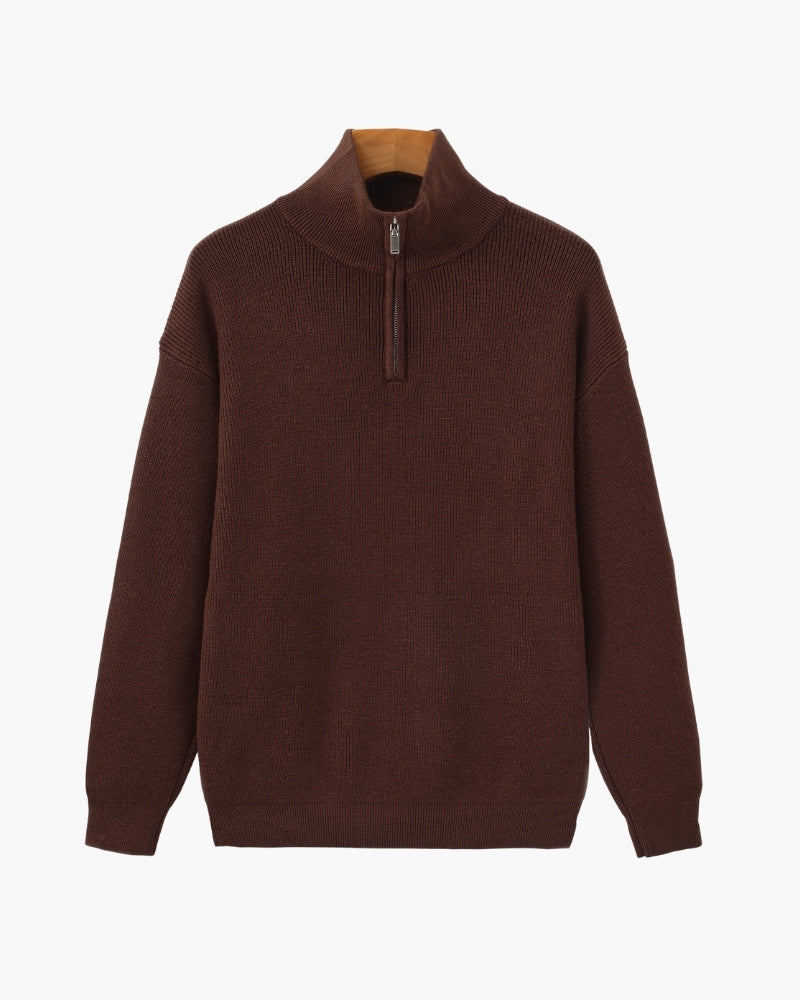 PULL DEMI-ZIP MAILLE RAFFINÉ