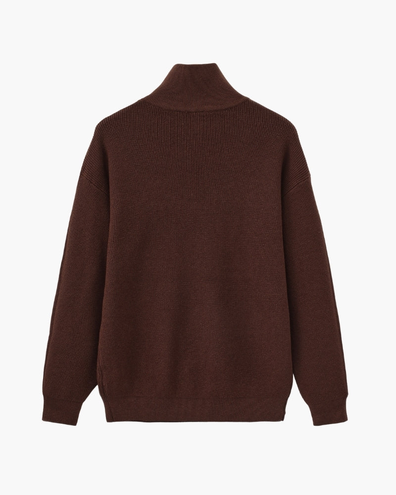 PULL DEMI-ZIP MAILLE RAFFINÉ