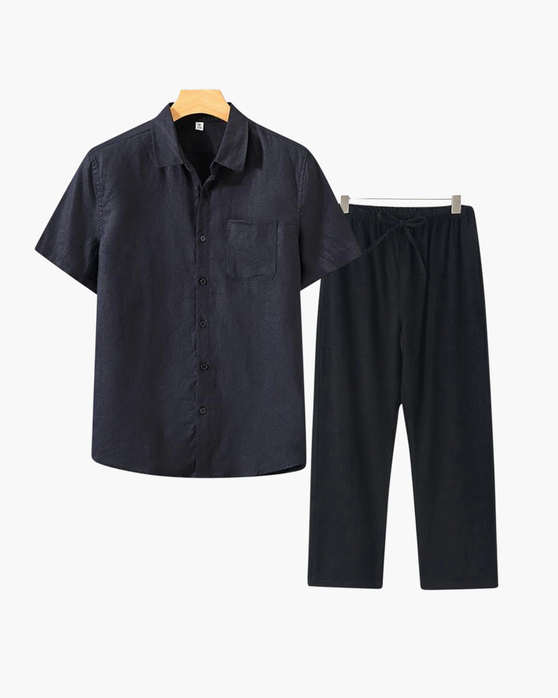 Ensemble Lin Manches Courtes Old Money
