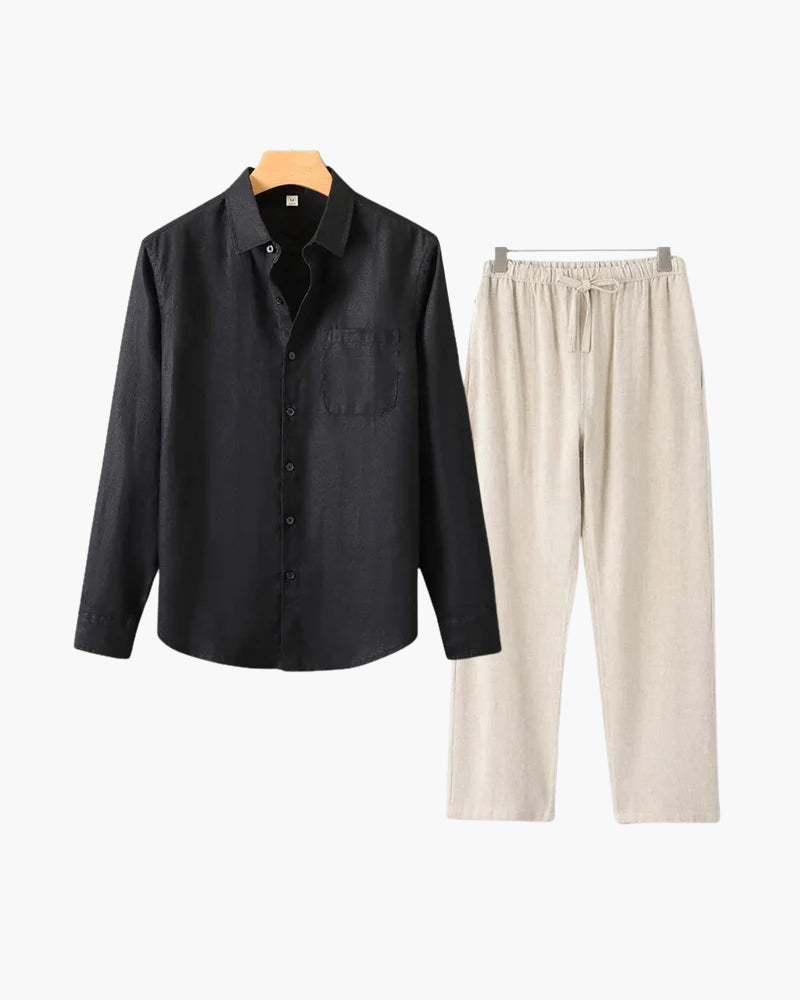 Ensemble Lin Manches Longues Old Money