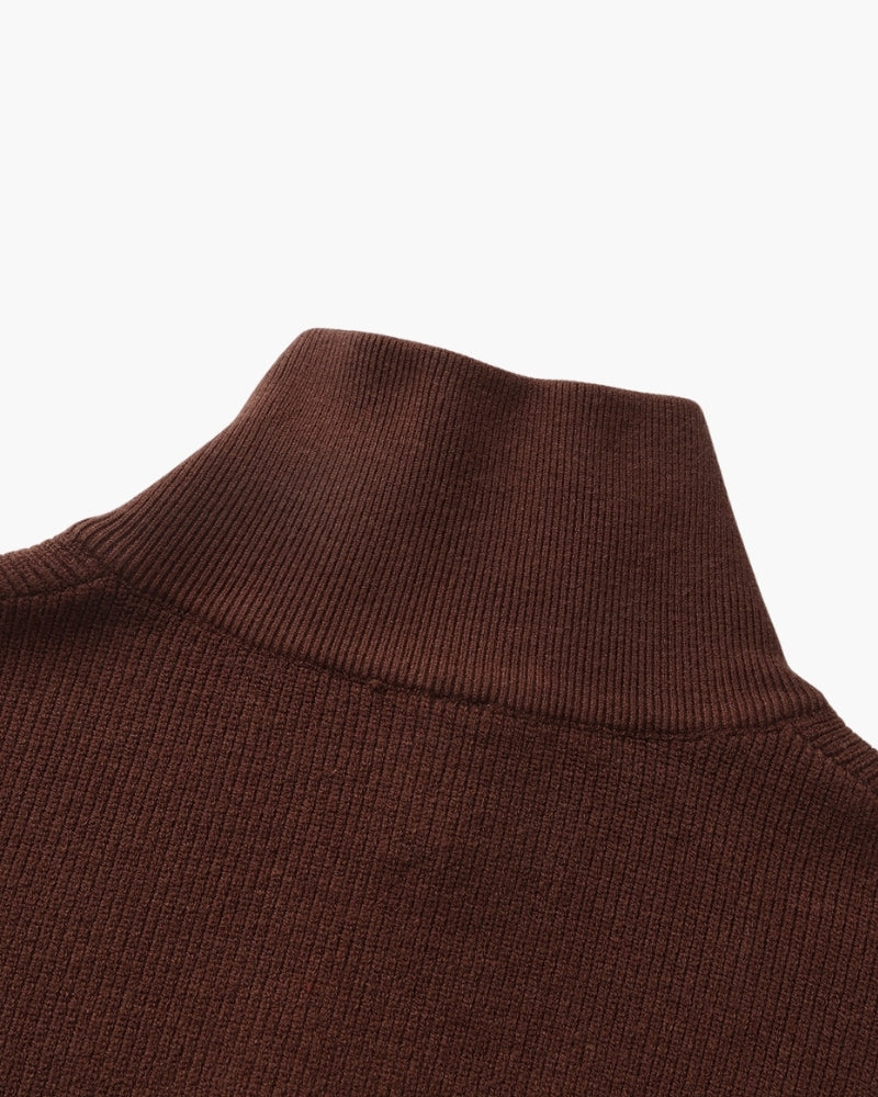 PULL DEMI-ZIP MAILLE RAFFINÉ