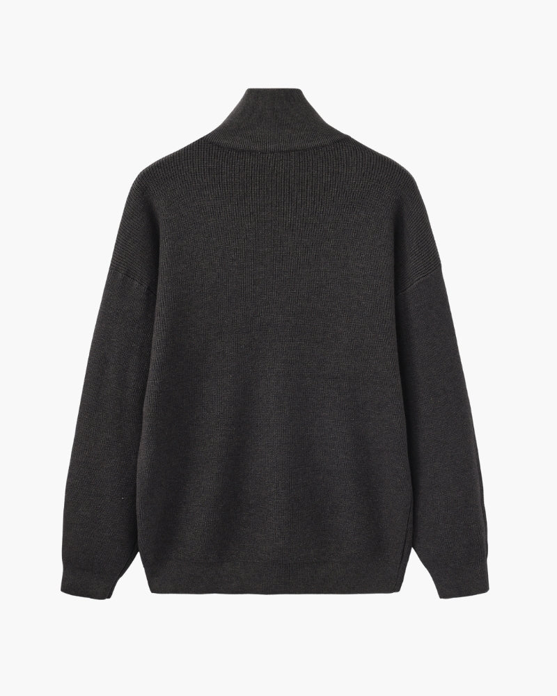 PULL DEMI-ZIP MAILLE RAFFINÉ