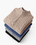 PULL DEMI-ZIP CACHEMIRE TISSÉ