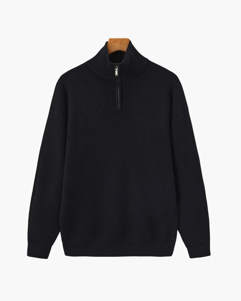 PULL DEMI-ZIP MAILLE RAFFINÉ