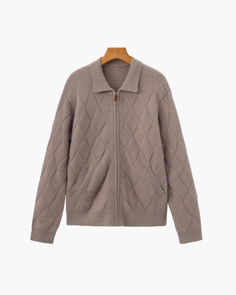CARDIGAN ZIPPÉ LOSANGES