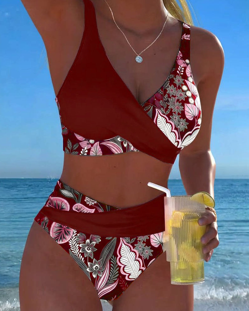 JARDINS BIKINI FLEURI BICOLORE