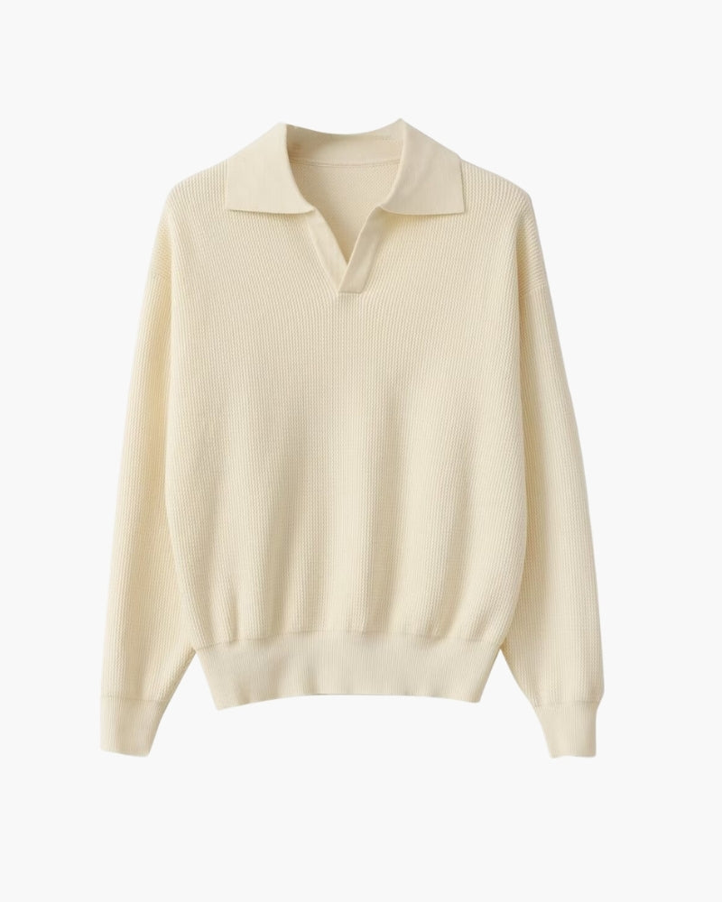 PULL POLO TRICOTÉ TEXTURÉ
