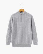 PULL DEMI-ZIP CACHEMIRE TISSÉ