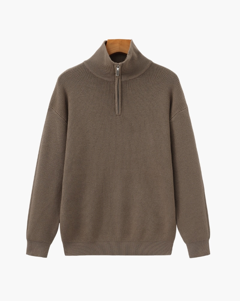 PULL DEMI-ZIP MAILLE RAFFINÉ
