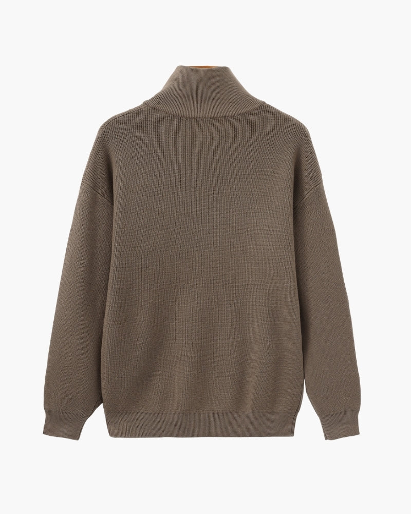 PULL DEMI-ZIP MAILLE RAFFINÉ