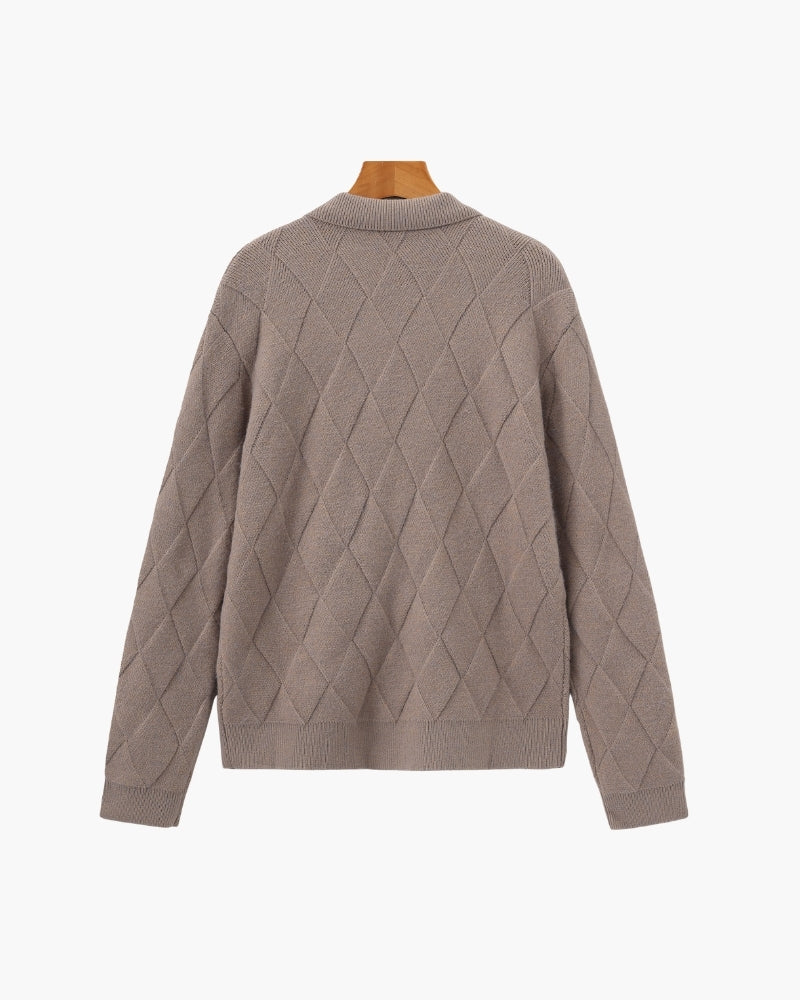 CARDIGAN ZIPPÉ LOSANGES