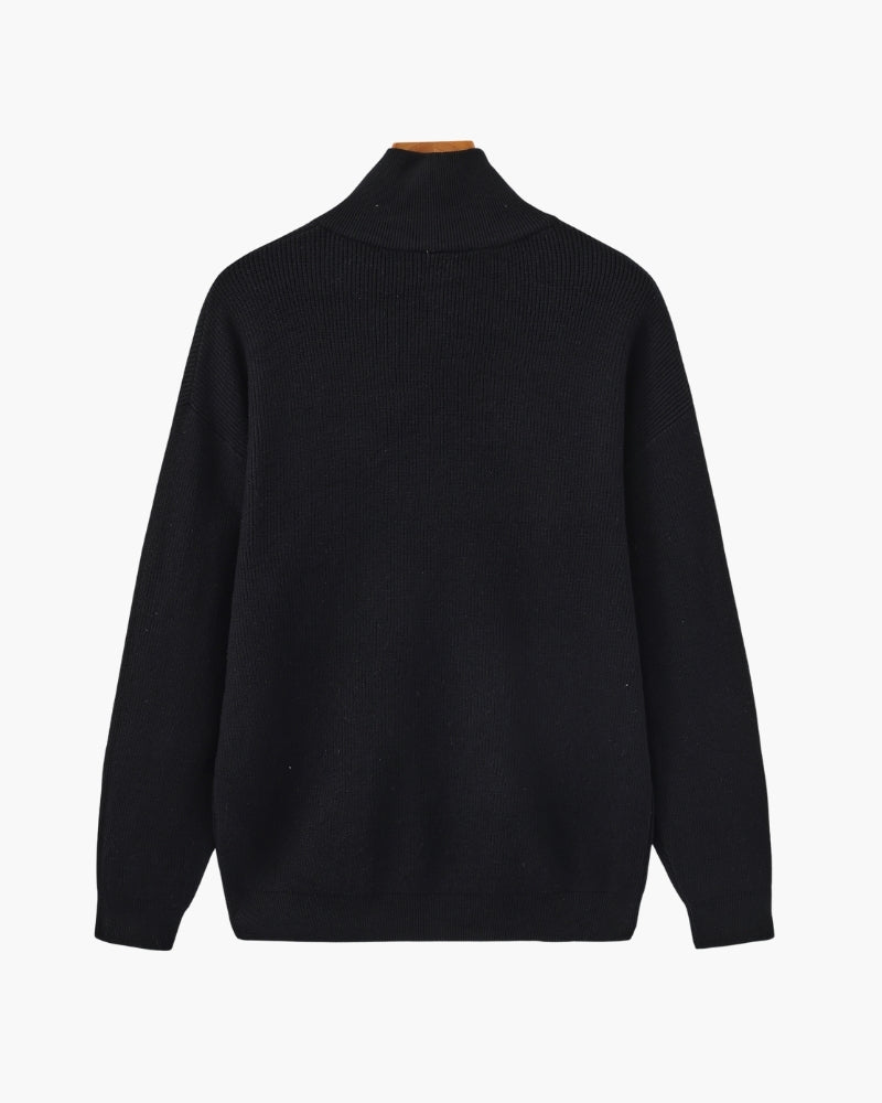 PULL DEMI-ZIP MAILLE RAFFINÉ
