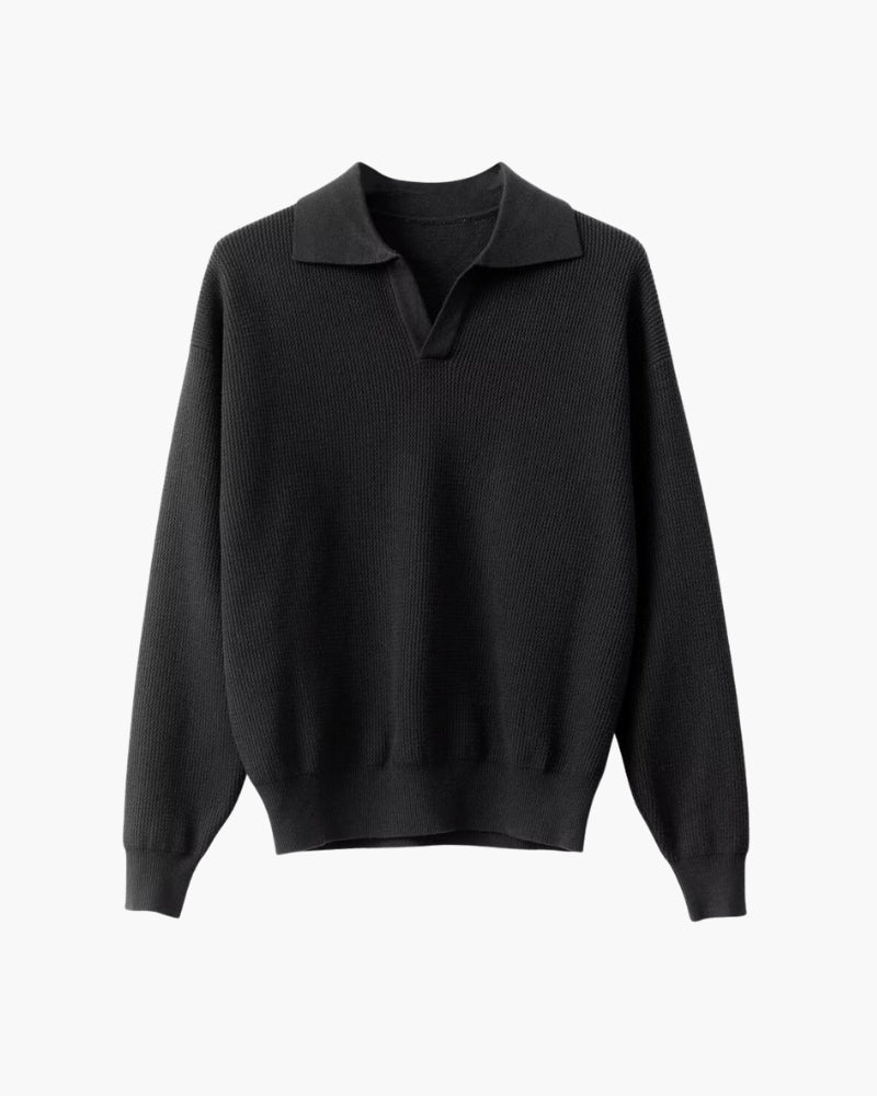 PULL POLO TRICOTÉ TEXTURÉ