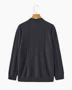 PULL CÔTELÉ DEMI-ZIP CACHEMIRE