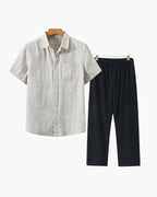 Ensemble Lin Manches Courtes Old Money