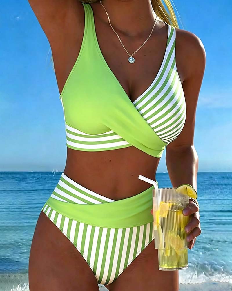 RIVIERA BIKINI CROISÉ RAYÉ