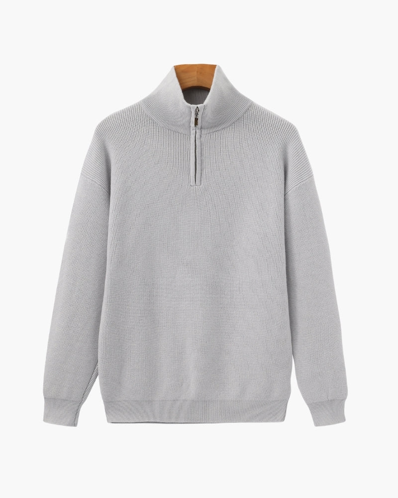 PULL DEMI-ZIP MAILLE RAFFINÉ