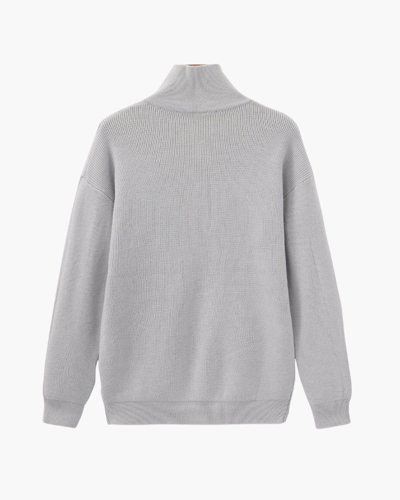 PULL DEMI-ZIP MAILLE RAFFINÉ