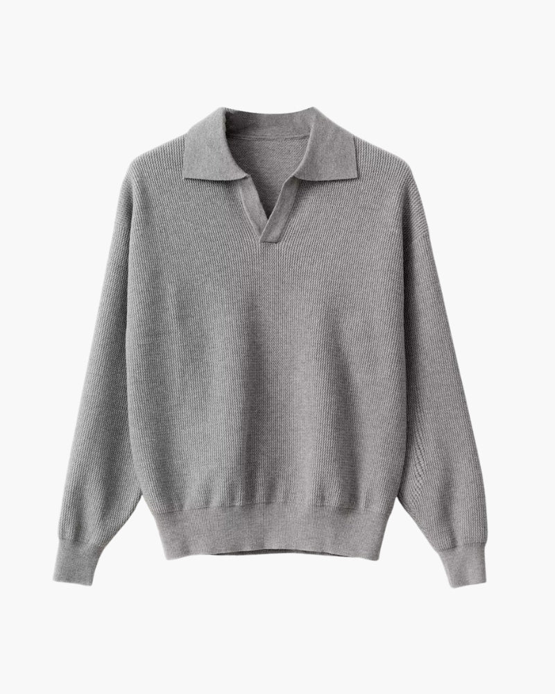 PULL POLO TRICOTÉ TEXTURÉ