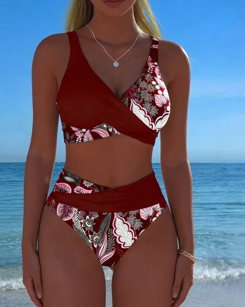 JARDINS BIKINI FLEURI BICOLORE