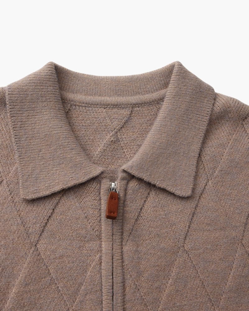 CARDIGAN ZIPPÉ LOSANGES