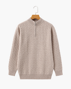 PULL DEMI-ZIP CACHEMIRE TISSÉ