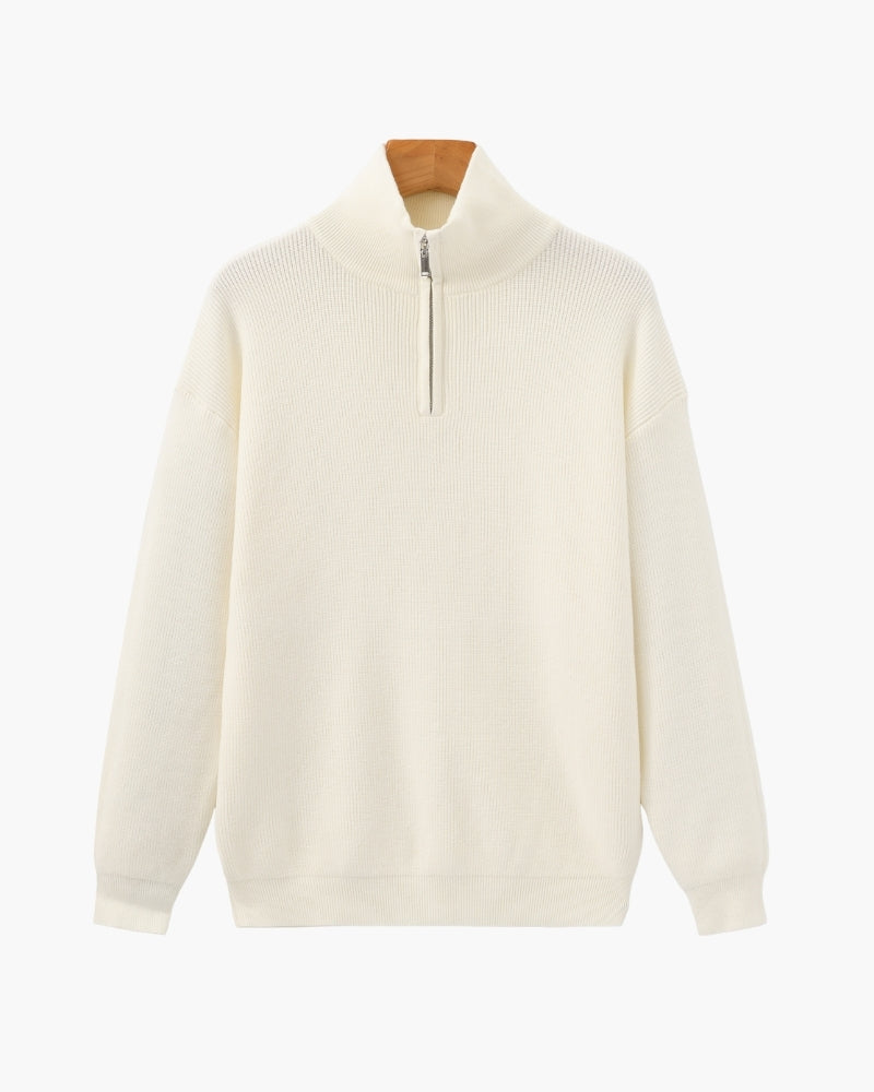 PULL DEMI-ZIP MAILLE RAFFINÉ