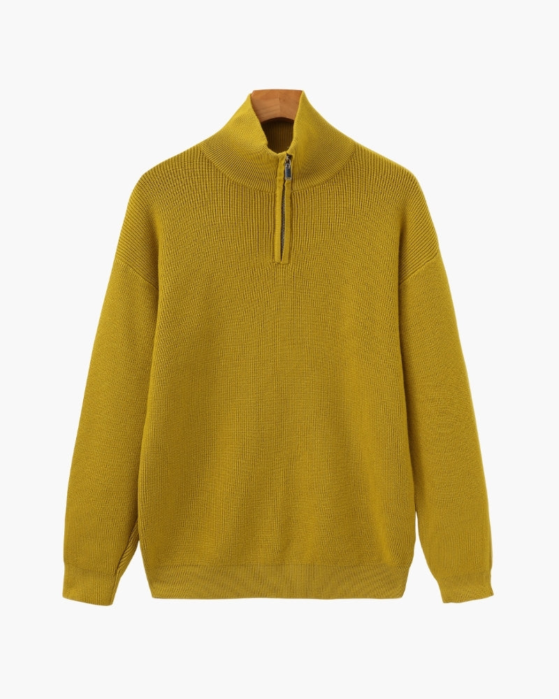 PULL DEMI-ZIP MAILLE RAFFINÉ