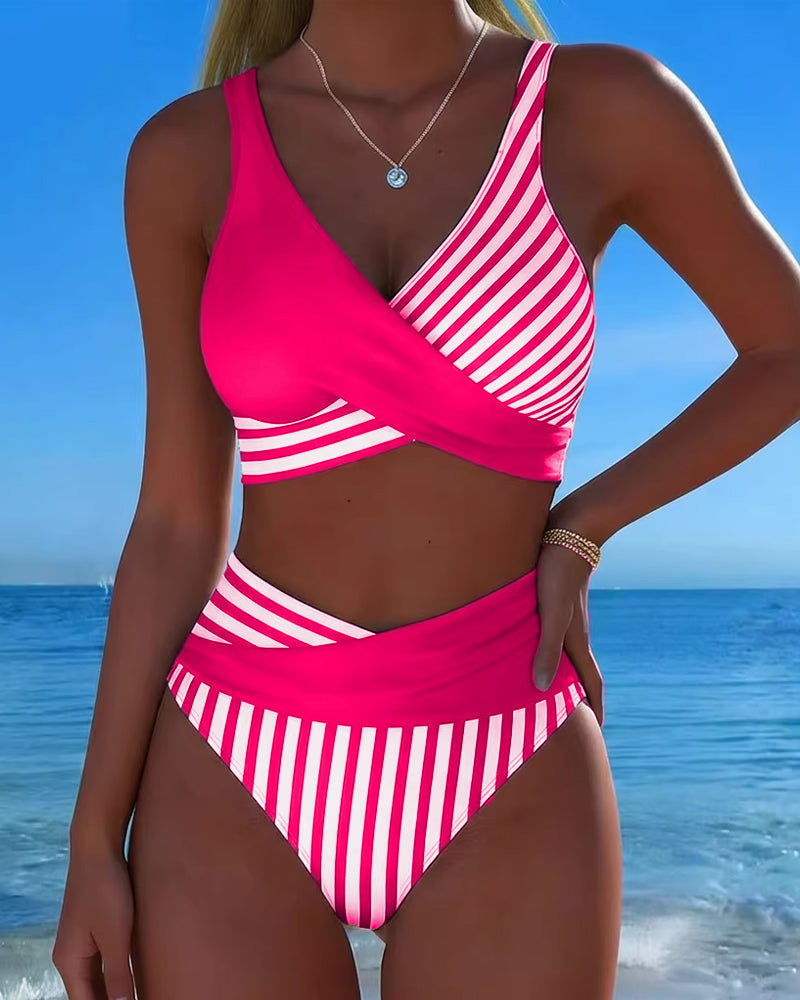 RIVIERA BIKINI CROISÉ RAYÉ