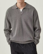 PULL POLO TRICOTÉ TEXTURÉ
