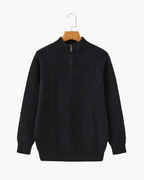 PULL DEMI-ZIP CACHEMIRE TISSÉ