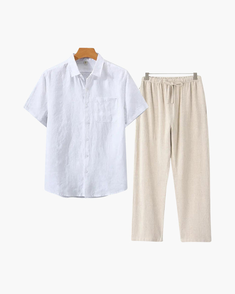 Ensemble Lin Manches Courtes Old Money