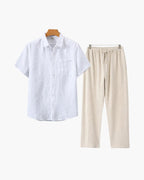 Ensemble Lin Manches Courtes Old Money