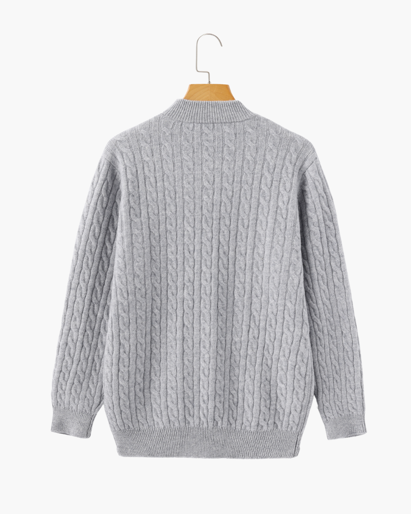 PULL DEMI-ZIP CACHEMIRE TISSÉ