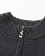 PULL CÔTELÉ DEMI-ZIP CACHEMIRE