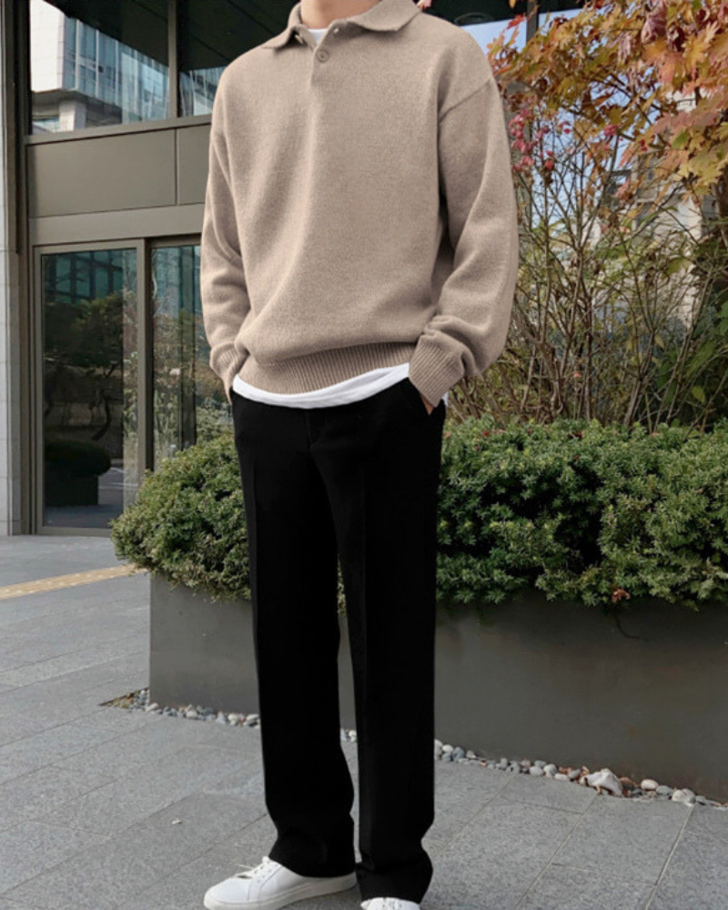 PULL BOUTONNÉ LAINE