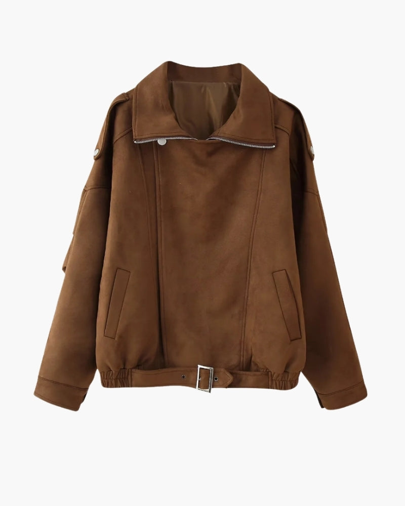 VESTE DRAPÉE DAIM VINTAGE