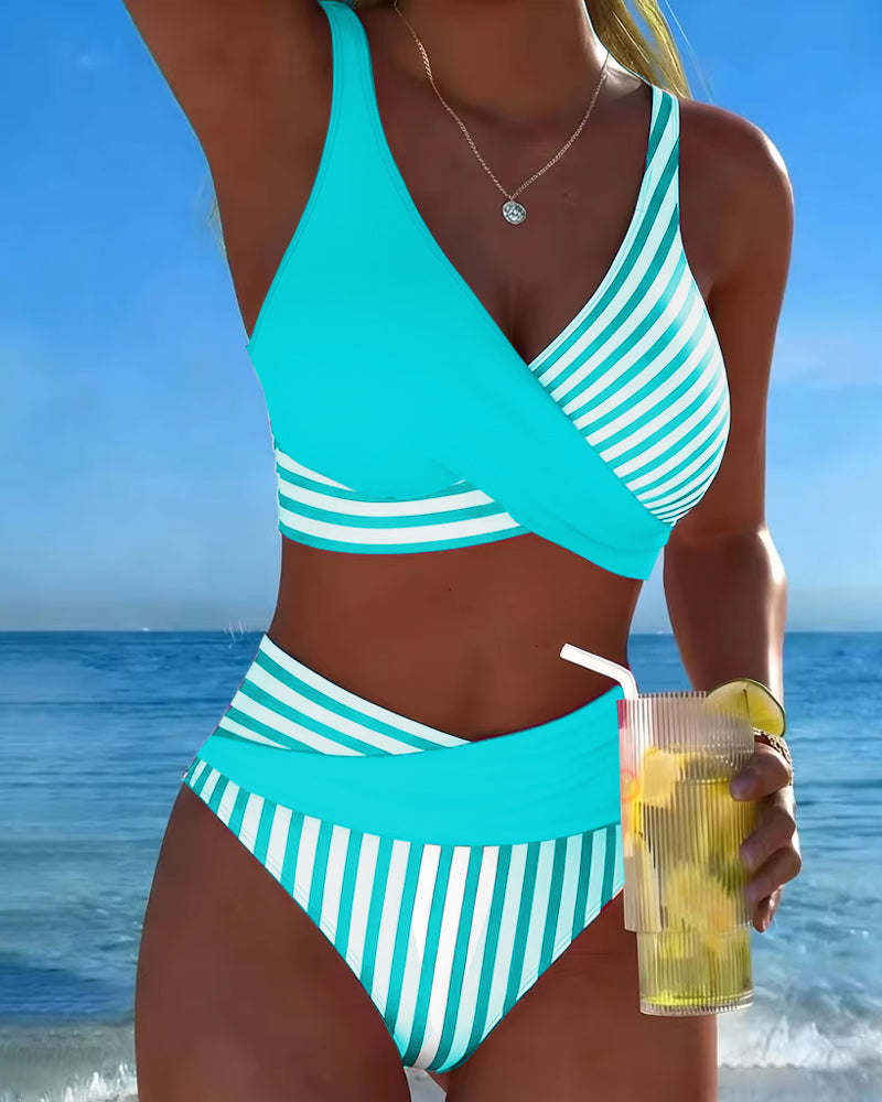 RIVIERA BIKINI CROISÉ RAYÉ