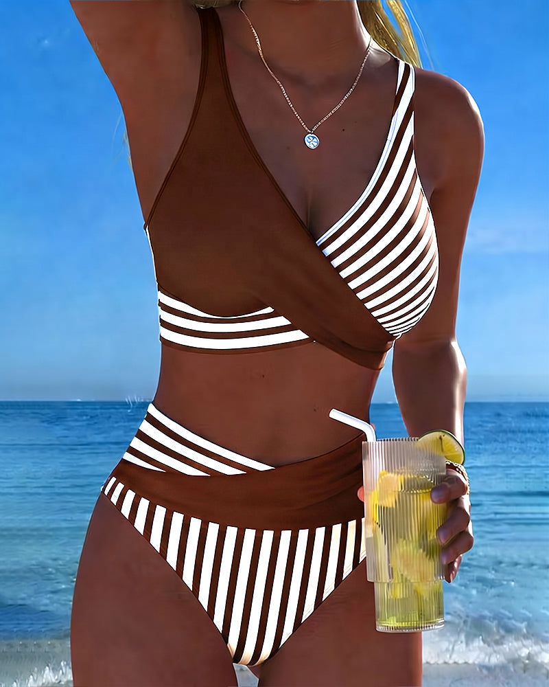 RIVIERA BIKINI CROISÉ RAYÉ