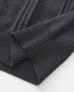 PULL CÔTELÉ DEMI-ZIP CACHEMIRE