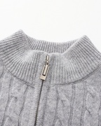 PULL DEMI-ZIP CACHEMIRE TISSÉ