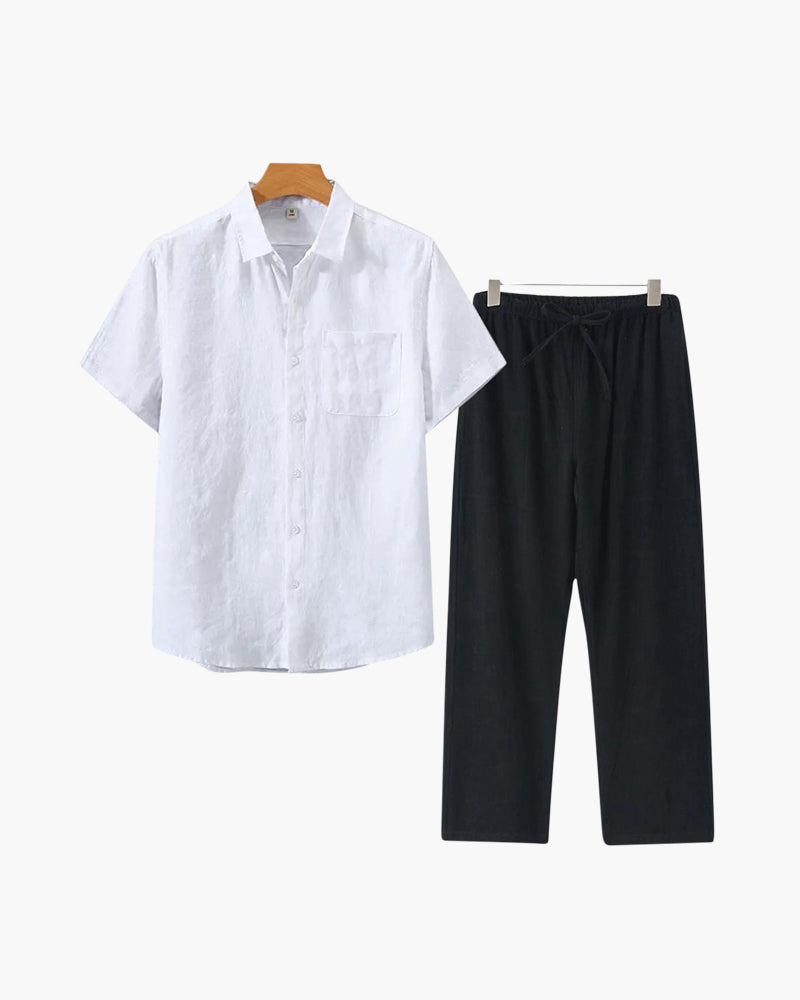 Ensemble Lin Manches Courtes Old Money