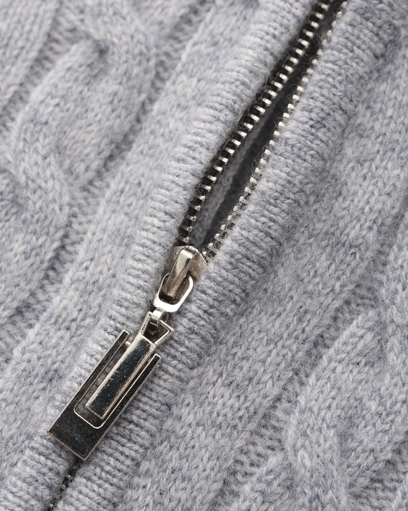 PULL DEMI-ZIP CACHEMIRE TISSÉ