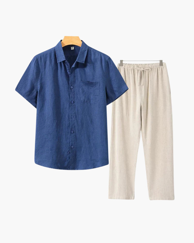 Ensemble Lin Manches Courtes Old Money
