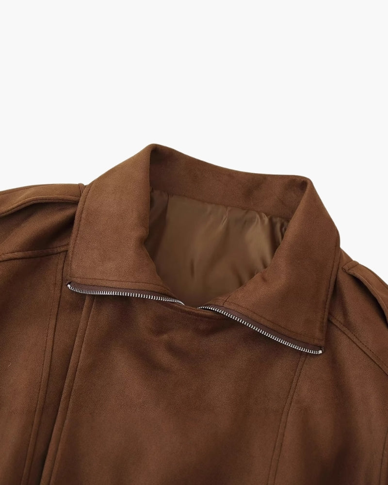 VESTE DRAPÉE DAIM VINTAGE